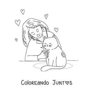 Veterinaria con un gato