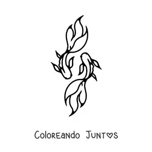 Imagen para colorear de símbolo de Piscis simple