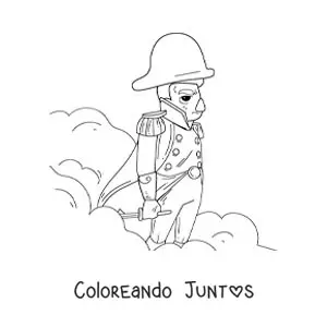 Imagen para colorear de Napoleón Bonaparte animado como general