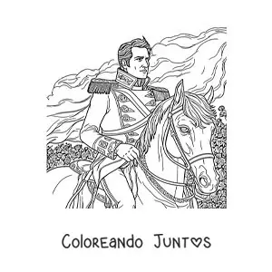Napoleón Bonaparte en su caballo en estilo realista