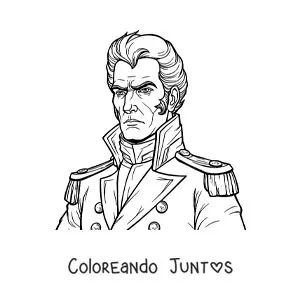 Simón Bolívar animado con su uniforme