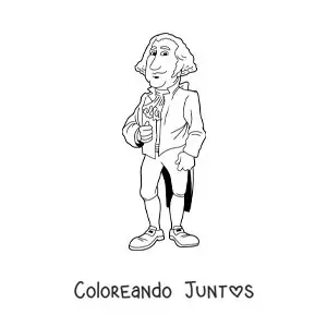 Imagen para colorear de caricatura de George Washington