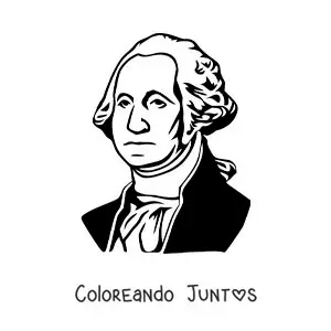 Imagen para colorear del rostro de George Washington