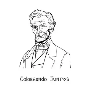Imagen para colorear de Abraham Lincoln realista