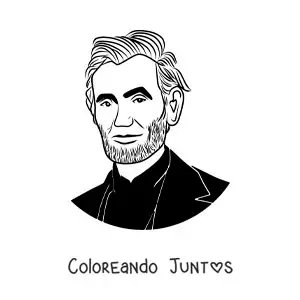 Imagen para colorear del rostro del presidente Lincoln