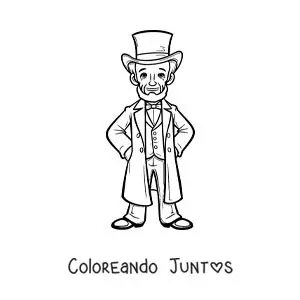Imagen para colorear de Abraham Lincoln animado