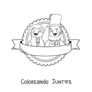 Imagen para colorear de Abraham Lincoln y George Washington animados