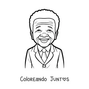Imagen para colorear de Nelson Mandela animado
