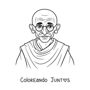 Retrato de Mahatma Gandhi animado