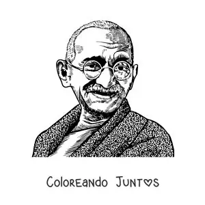 Imagen para colorear del rostro de Mahatma Gandhi