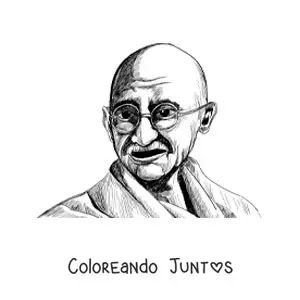 Imagen para colorear de Mahatma Gandhi
