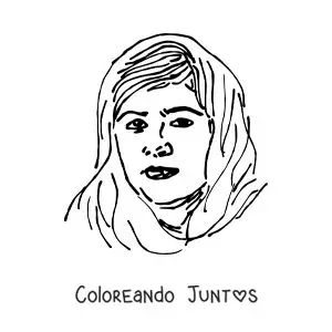 Imagen para colorear de Malala Yousafzai