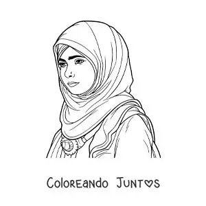 Imagen para colorear de Malala ganadora del nobel de la paz animada