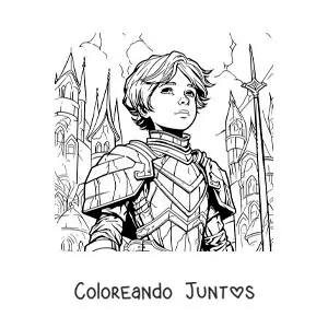 Santa Juana de Arco animada estilo comic en una batalla