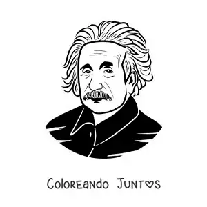 Imagen para colorear de un retrato fácil de Albert Einstein
