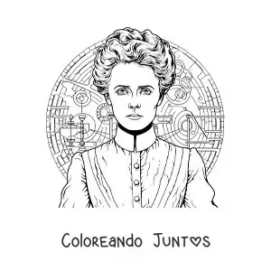 Retrato realista de Marie Curie