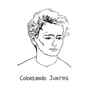 Imagen para colorear de un retrato de Marie Curie