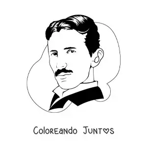 Imagen para colorear de Nikola Tesla