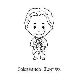 Imagen para colorear de una caricatura infantil de Nikola Tesla
