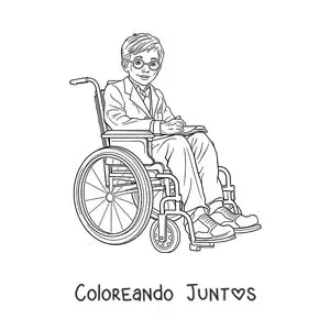 Imagen para colorear de Stephen Hawking animado