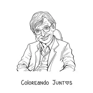 Retrato de Stephen Hawking animado