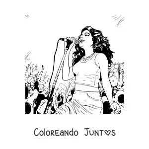 Imagen para colorear de Selena Gómez en un concierto