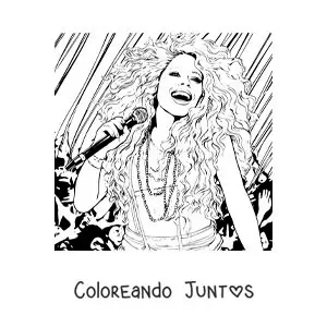 Imagen para colorear de Shakira cantando en un concierto