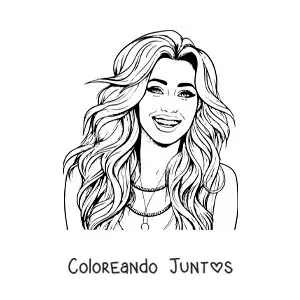 Imagen para colorear de caricatura de Miley Cyrus en hannah montana