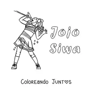 Imagen para colorear de Jojo Siwa animada cantando