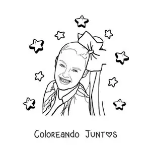 Retrato de Jojo Siwa con estrellas