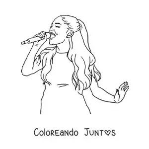 Imagen para colorear de Ariana Grande animada cantando
