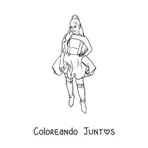 Ariana Grande animada con vestido y botas