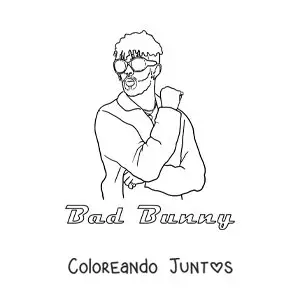 Imagen para colorear de Bad Bunny animado con su nombre