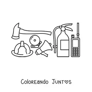 Imagen para colorear de las herramientas de los bomberos