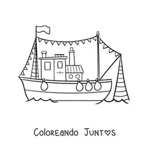 Imagen para colorear de barco pesquero