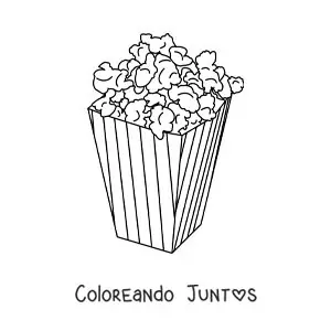 Imagen para colorear de palomitas de maíz del cine