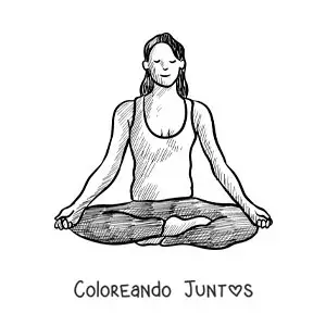 Imagen para colorear de una mujer meditando