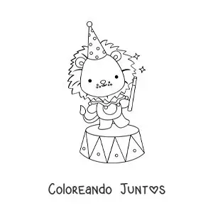 Imagen para colorear de un domador de circo animado