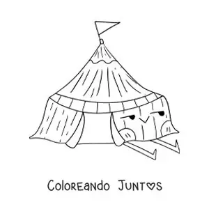 Imagen para colorear de una carpa de circo animada