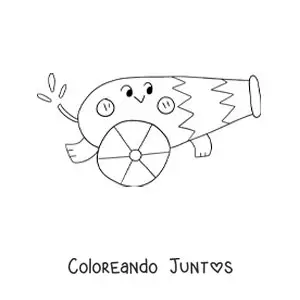 Imagen para colorear de un cañón de circo animado