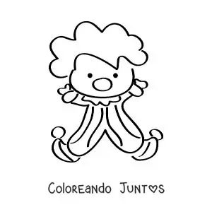 Imagen para colorear de un payaso de circo animado