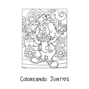 Imagen para colorear de un payaso en una feria