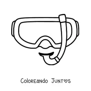 Imagen para colorear de unas gafas de buceo con tubo de esnórkel