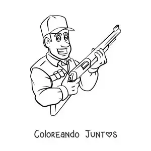 Imagen para colorear de un cazador animado