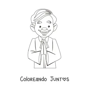 Imagen para colorear de juez animado con bigotes