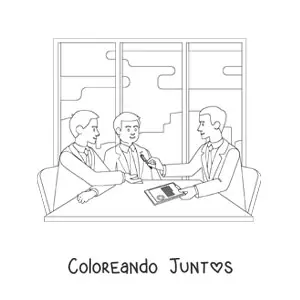 Imagen para colorear de un abogado firmando un contrato
