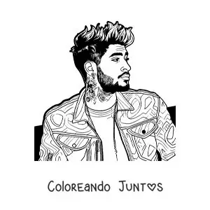 Imagen para colorear de un retrato de Zayn Malik en estilo realista