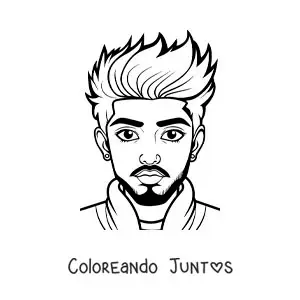 Imagen para colorear de Zayn Malik en caricatura
