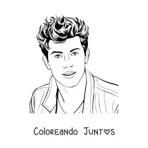 Imagen para colorear de Shawn Mendes animado