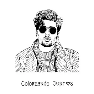 Imagen para colorear de Sebastián Yatra con lentes de sol